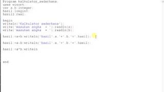 Cara membuat kalkulator sederhana menggunakan Program Pascal screenshot 4