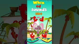 The Sound of 'ed' / Part 2 / When ed sounds like 't' or 'd' / Past Tense / Phonics Mix! # shorts