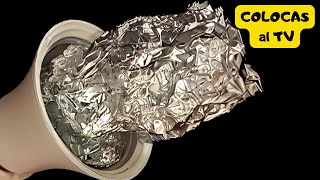 Place Aluminum Foil on an LED BULB and WATCH all the channels in the world! on TV.