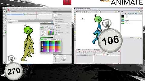 Comparison Video Flash vs Animate ColourPalette