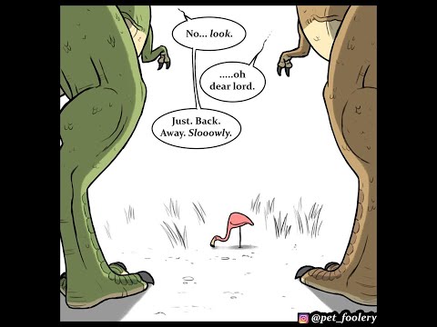 t-rex-flamingo-attack-(dinosaur-comic-dub)-comic-by-petfoolery