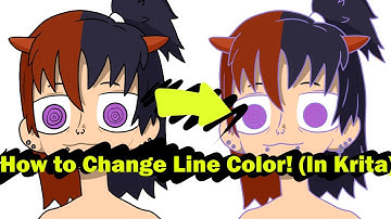 How to Change Line Color in Krita! Tutorial!!