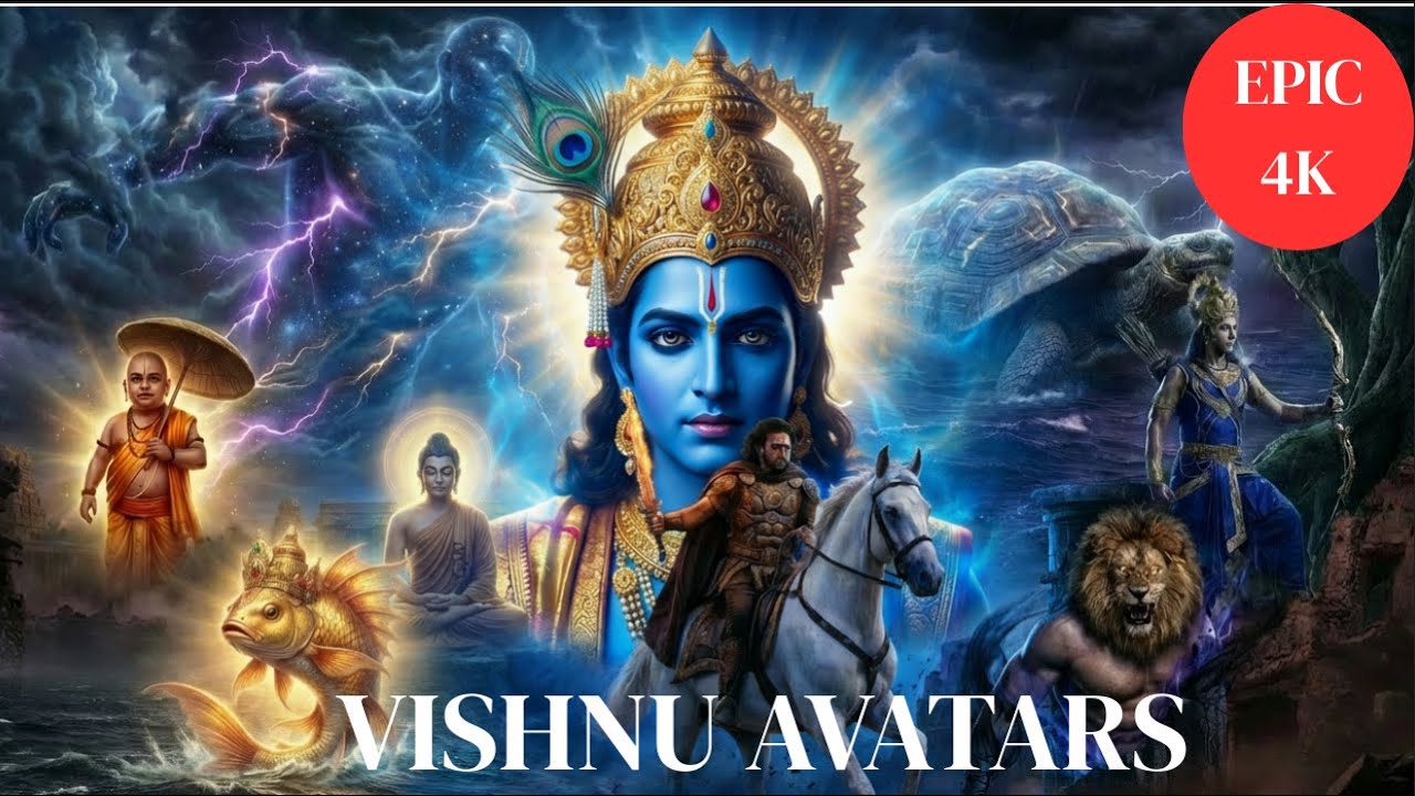 “The 10 Avatars of Lord Vishnu Explained | Dashavatara | AI Mythology”