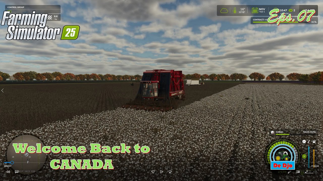 CANADA FARM || Farming Simulator 25 || Finishing Harvest Cotton || Eps. 07