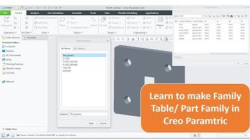 Learn Family Table/ Part Family in Creo Parametric | Part 1 Tutorial