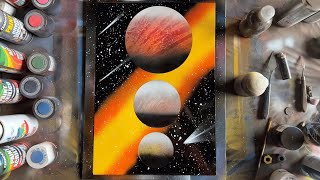 ASMR  Spray Paint Art  Celestial Scale