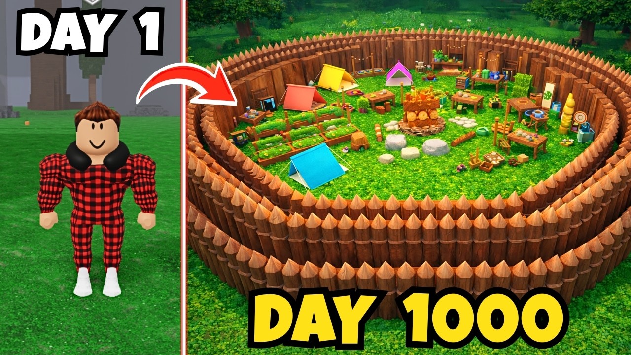 1000 Days to Build a Best Base in 99 Nights in the Forest Solo