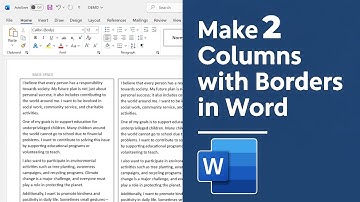 How to make two columns with borders in word || BACK-SPACE