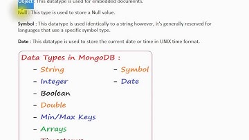 DATA TYPES  IN MONGO DB