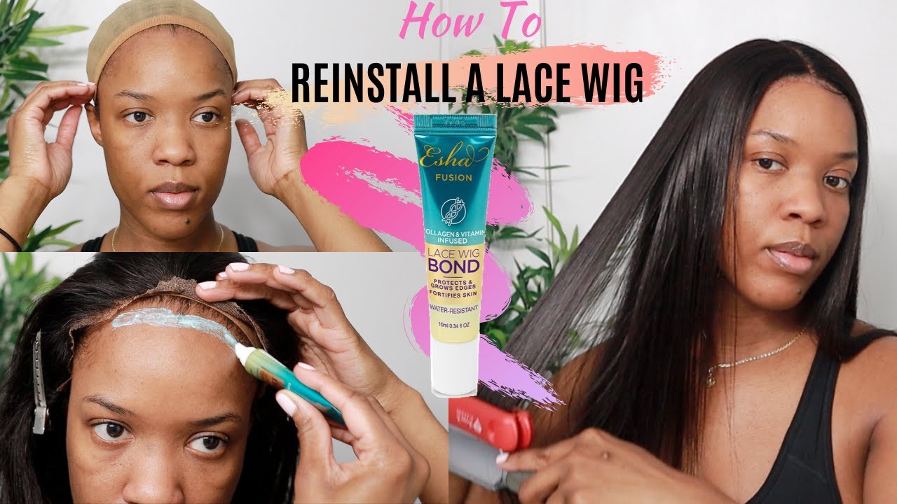 HOW TO REINSTALL LACE FRONT WIG EASY |ESHA LACE GLUE REVIEW
