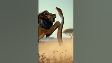 Snake Attack! Giant Python Goes After a Lion! #shorts