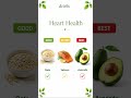 ❤️ Good, Better, Best Heart Health Foods #healthyfood #nutrition #wellness #healthyheart #fypシ