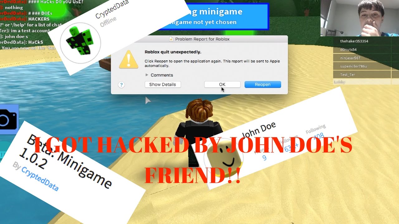 I Got Hacked By John Doe S Friend Roblox John Doe Mass Hacker Youtube - john doe is hacking roblox accounts minecraftvideostv