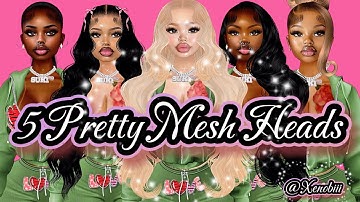 IMVU| 5 Pretty Mesh Heads +SKINS AND HAIR💚👅 #imvu