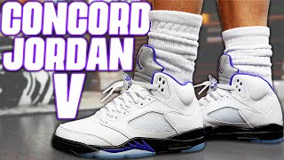 Air Jordan 5 Dark Concord Review and On Foot in 4K