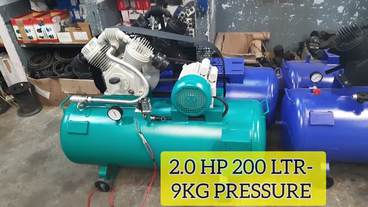 AIR COMPRESSOR @ COIMBATORE 2.0HP 200 LTR AC WITH 2.0HP SINGLE PHASE MOTOR... 9944840341