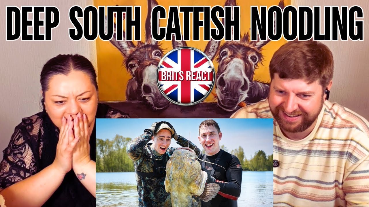 BRITS REACT | Brits go Noodling for Catfish in the Deep South! | BLIND REACTION