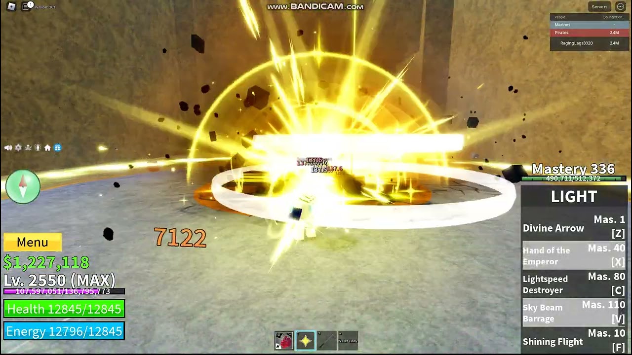 Sanguine Art + Light + Gravity Cane combo (Blox fruits)