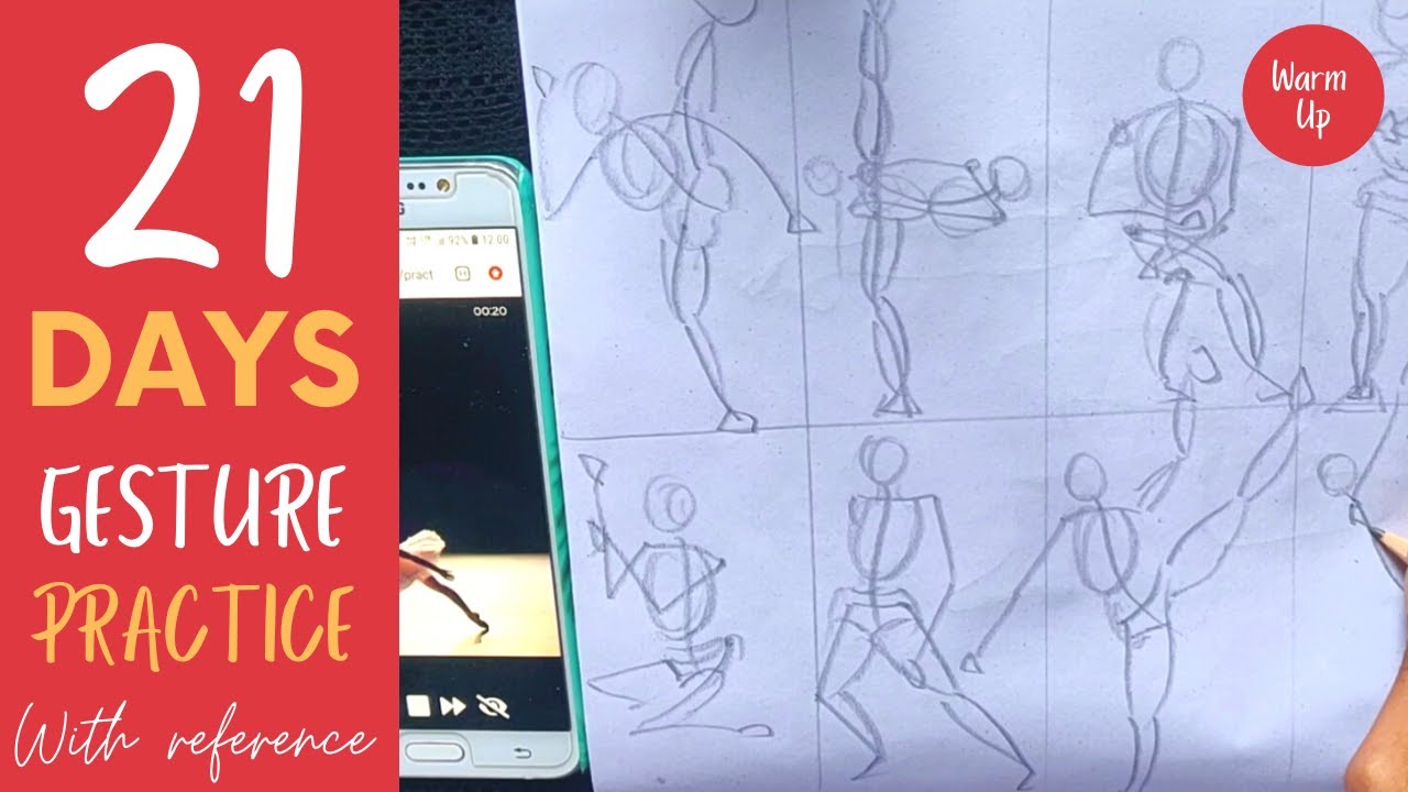 30-second gesture drawing warm up session | female poses | draw with me ...