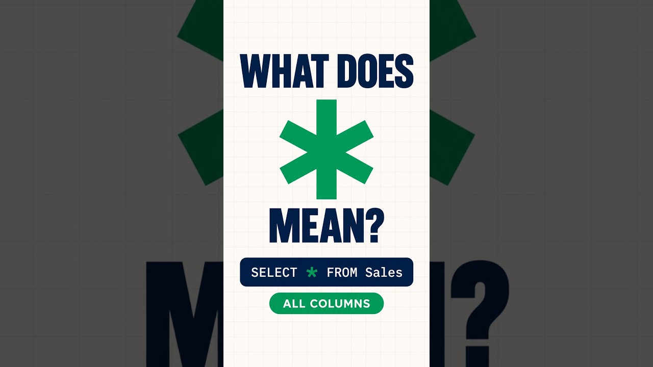 Your First SQL Query: SELECT * FROM Sales 