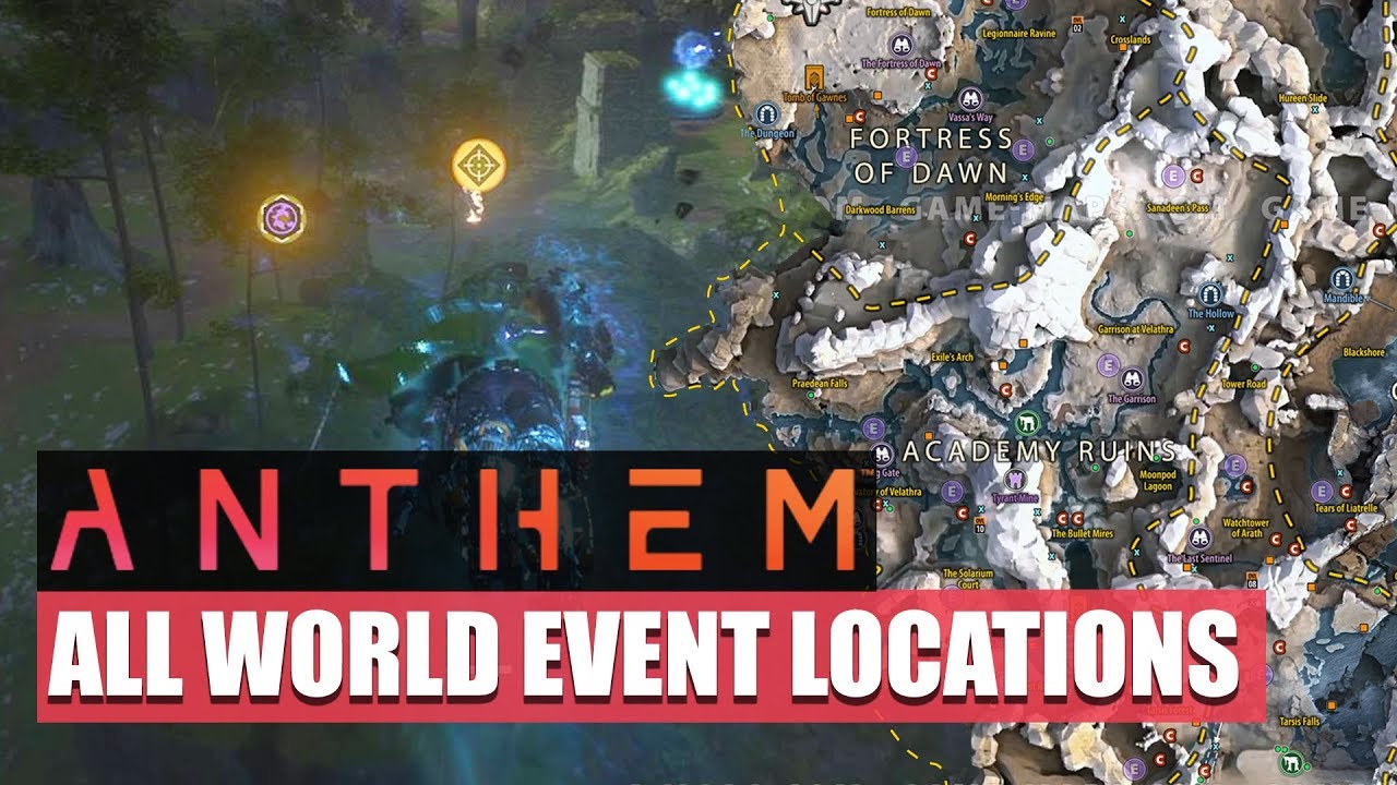 ANTHEM - ALL WORLD EVENT LOCATIONS!! PLUS FULL MAP GUIDE, CHEST, LANDMARKS, RUNES AND MORE!!