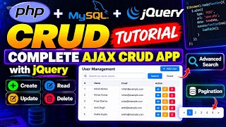 PHP MySQL CRUD Tutorial – Complete AJAX CRUD App with jQuery, Pagination & Advanced Search