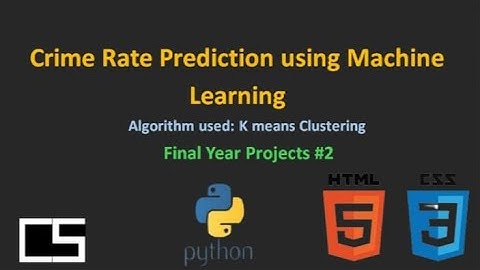 CRIME RATE PREDICTION USING K MEANS CLUSTERING PYTHON HTML CSS |@CodingwithShameera1