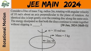 Consider a disc of mass 5 kg, radius 2m , rotating with angular velocity of 10 rad/s about an axis