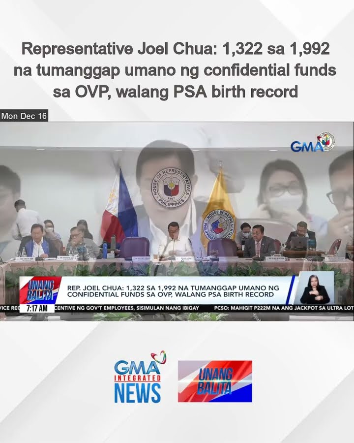 Representative Joel Chua – 1,322 sa 1,992 na tumanggap umano ng confidential funds... | Unang Balita