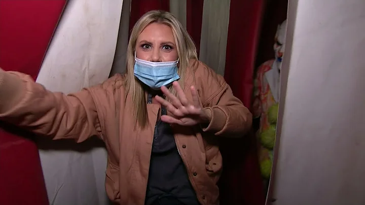 Erin Colton, Elisa DiStefano and Elizabeth Hashagen get scared at Schmitts Farm Haunt