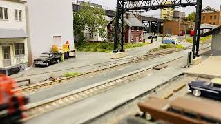 LIRR RS3 pulls a Port Jeff train east