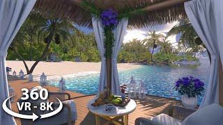 VR - 360 Tropical Beach | Day & Night Ambience | Ocean Waves & Exotic Nature Sounds 8K