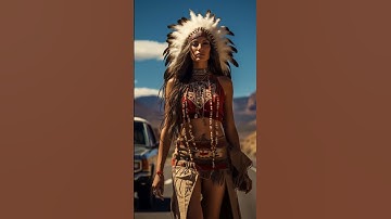Beautiful badass Native American woman - AI Art