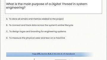 Random Question #-07 -  Digital Thread - INCOSE ASEP/CSEP Practice Exam - 5th Ed