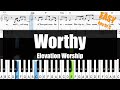 🎹Elevation Worship - Worthy (Key of C) Sheet   Lyrics   Chords Piano Easy Tutorial🎹
