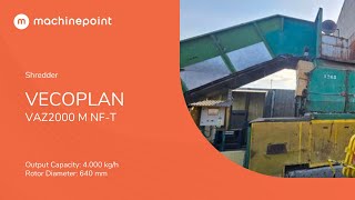 VECOPLAN VAZ2000 M NF-T Shredder | VECOPLAN Machines