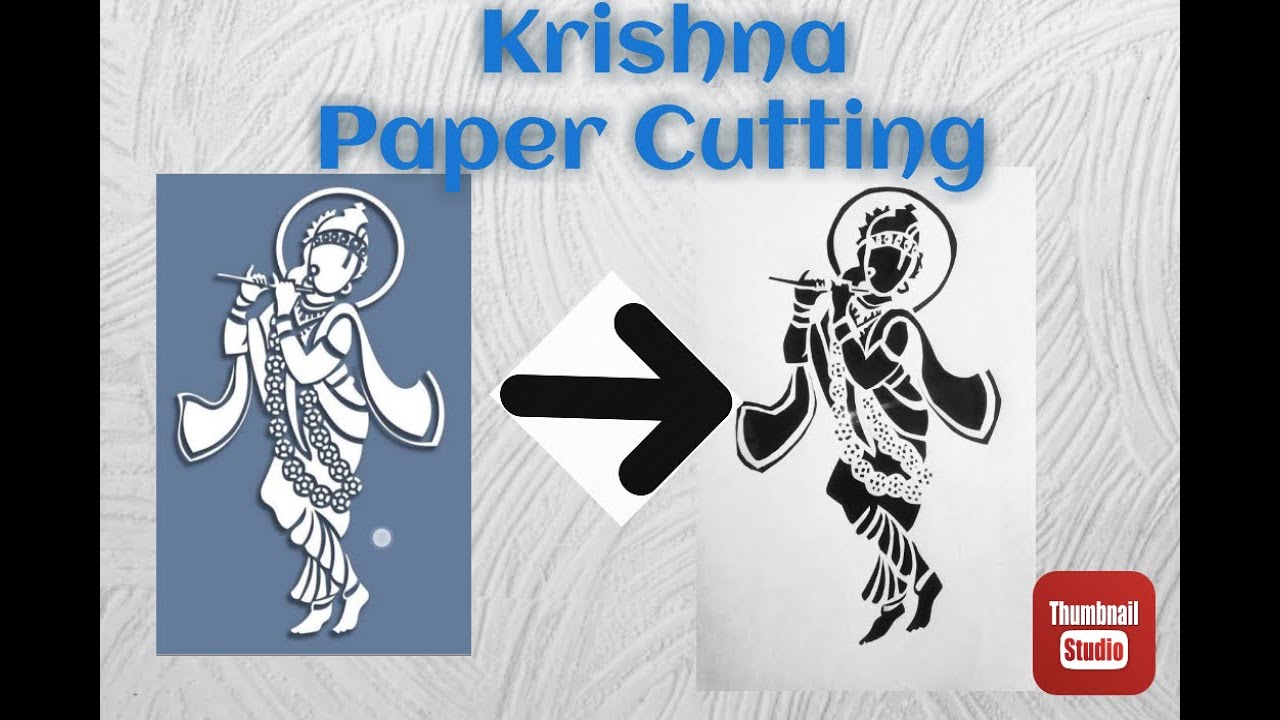 Krishna Paper Cutting work, paper cutting craft , 2 minute crafts.