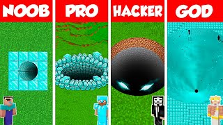 Minecraft Battle: NOOB vs PRO vs HACKER vs GOD: DIAMOND TUNNEL PIT HOUSE BUILD CHALLENGE / Animation