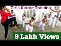 Girls karate training