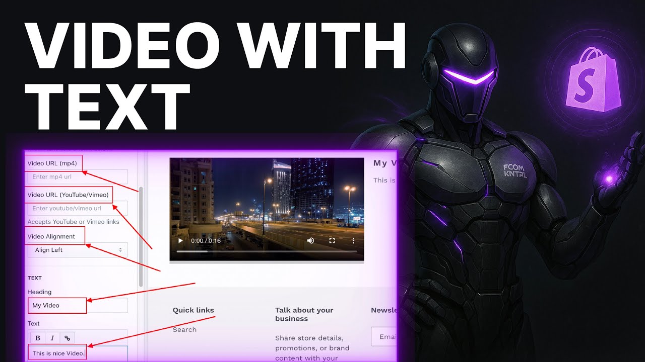 How to Add Video With Text to Shopify (2026) | Theme Editor