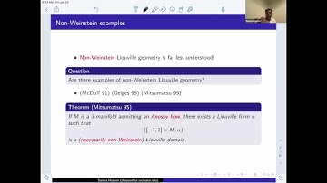 Regularity and Persistence in Non-Weinstein Liouville Geometry via Hyperbolic Dyn...- Surena Hozoori