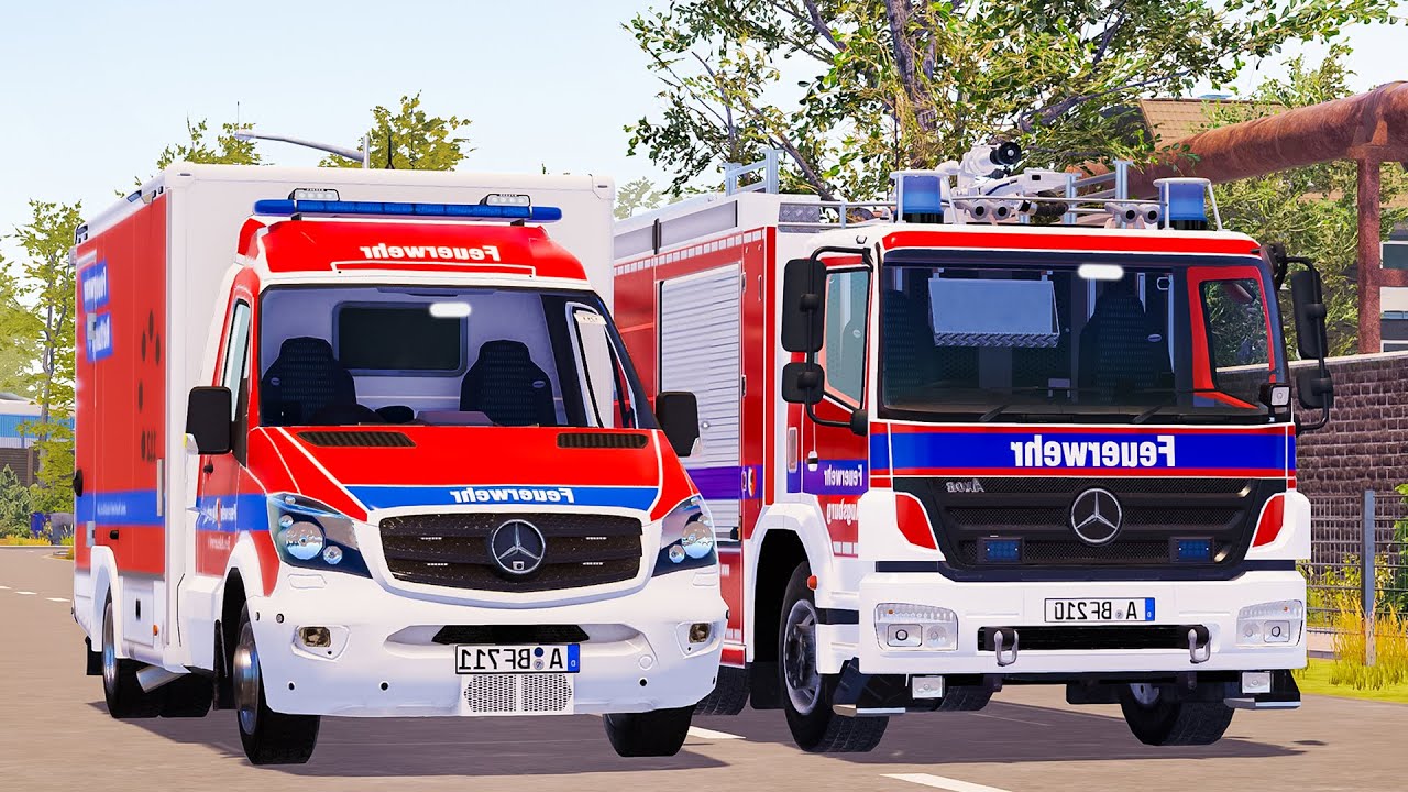 Emergency Call 112 – Augsburg Ambulance & Firefighters Rapid Responding | 4K Ultra Gameplay