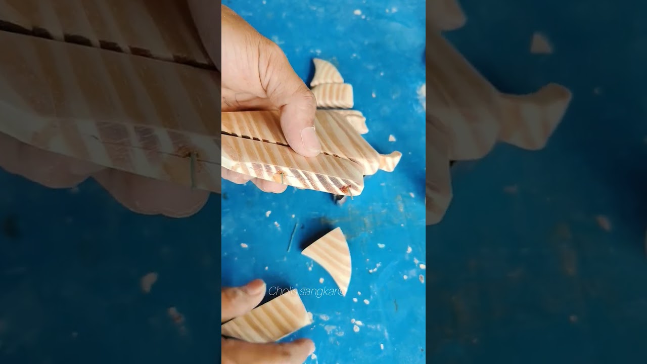 make a swimming manta ray from pine wood 