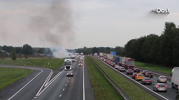 Autobrand op A1 bij Holten