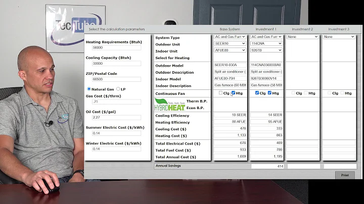 Calculadora online de custo operacional para Carrier & Bryant