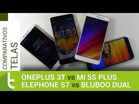 OnePlus 3T, Mi 5s Plus, Elephone S7 e Bluboo Dual | Comparativo de telas do TudoCelular