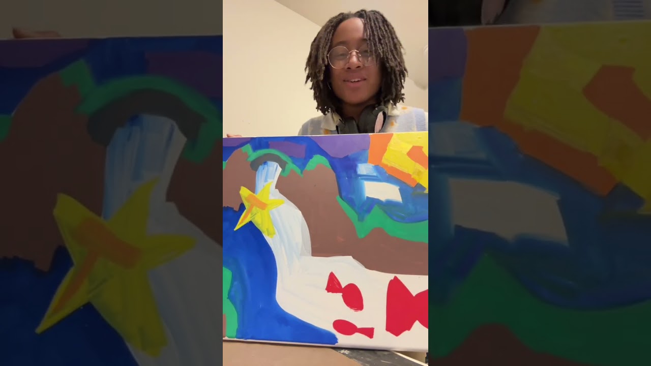 Hi! I’m working on my painting! Doing whatever😂, I want to see what happens! I’m curious -addy 🦋