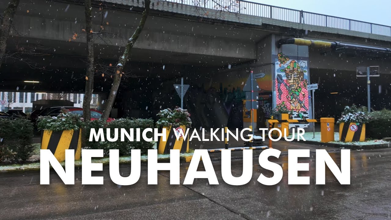 Snow Walk with Calm Winter Ambience | 4K Munich Walking Tour