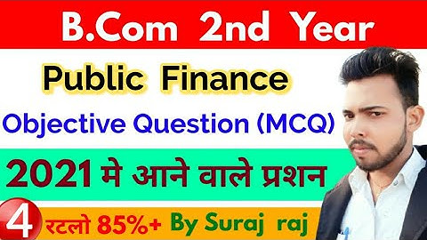 B.Com 2nd year Public Finance MCQ, Unit-4, Most important question, By suraj raj