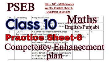 Solved Maths Practice Sheet-6/Class-10/Competency Enhancement plan/PSEB/‎@PSEBEDUCATE